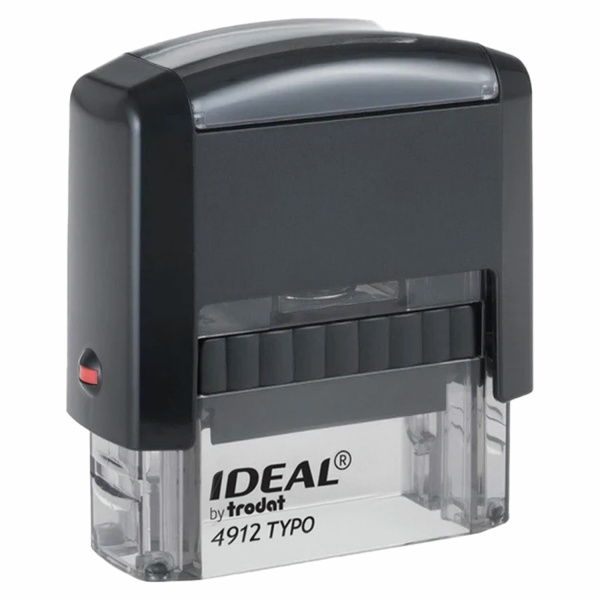 Штамп самонаборный 4-строчный, оттиск 47х18 мм, без рамки, TRODAT IDEAL 4912 P2, КАССА В КОМПЛЕКТЕ, 125427 - Штампы прямоугольные самонаборные
