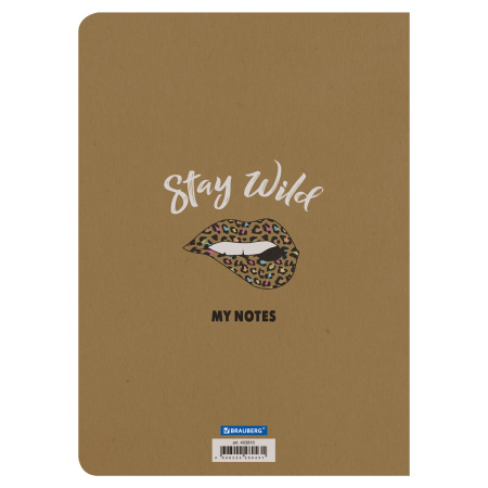 Тетрадь 60 л. в клетку обложка КРАФТ, бежевая бумага 70 г/м2, сшивка, В5 (179х250 мм), СЛОГАН, BRAUBERG, 403810 - Тетради более 60 листов