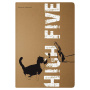 Тетрадь ЕВРО А5 40 л., BRUNO VISCONTI сшивка, клетка, крафт картон, бежевая бумага 70 г/м2, "КОТИК-ДАЙ ПЯТЬ", 7-40-081 - Тетради 40-48 листов