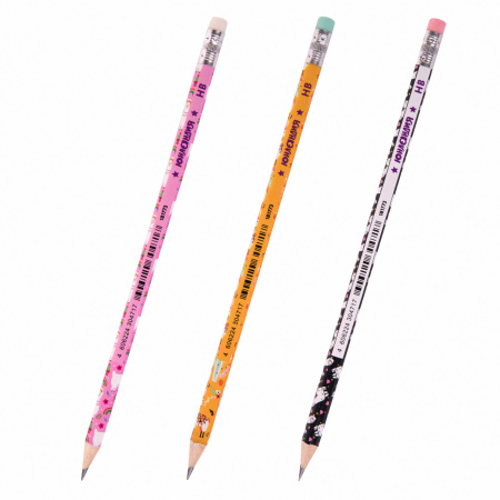 Карандаш чернографитный ЮНЛАНДИЯ "ЛАМЫ", 1 шт., HB, с ластиком, корпус ассорти, 181773 - Карандаши чернографитные