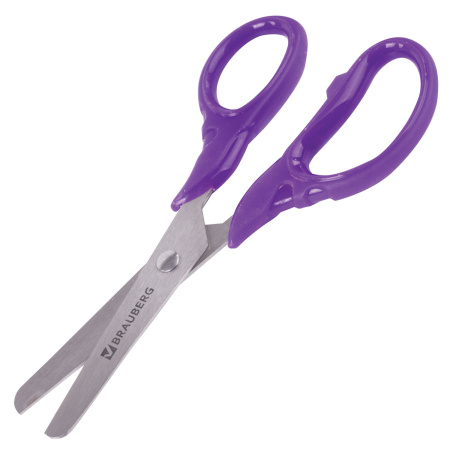 Ножницы BRAUBERG "FRUITY", 130 мм, ассорти, эргономичные ручки, закругленные лезвия, 236980 - Ножницы универсальные