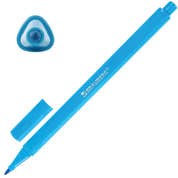 Фломастеры трехгранные 24 цвета, вентилируемый колпачок, BRAUBERG "PREMIUM", ПВХ-упаковка, 152194 - Фломастеры классические