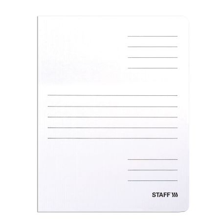 Скоросшиватель из микрогофрокартона STAFF, 30 мм, до 300 листов, белый, 128991 - Скоросшиватели картонные