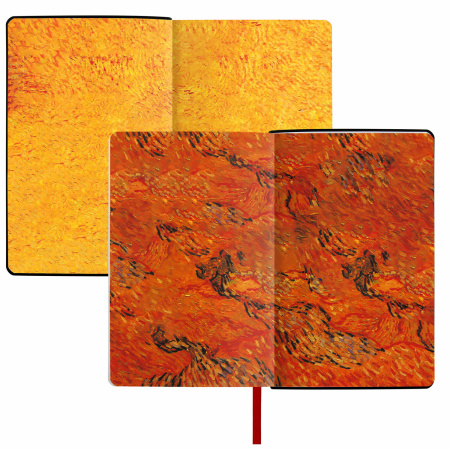 Ежедневник недатированный А5 (138х213 мм), BRAUBERG VISTA, под кожу, гибкий, 136 л., "Van Gogh", 111987 - Ежедневники с покрытием "под кожу и ткань"