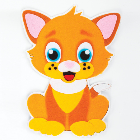 Набор для творчества "Аппликация из фетра", "Котёнок", основа 20х15 см, ЮНЛАНДИЯ, 662390 - Создание аппликаций