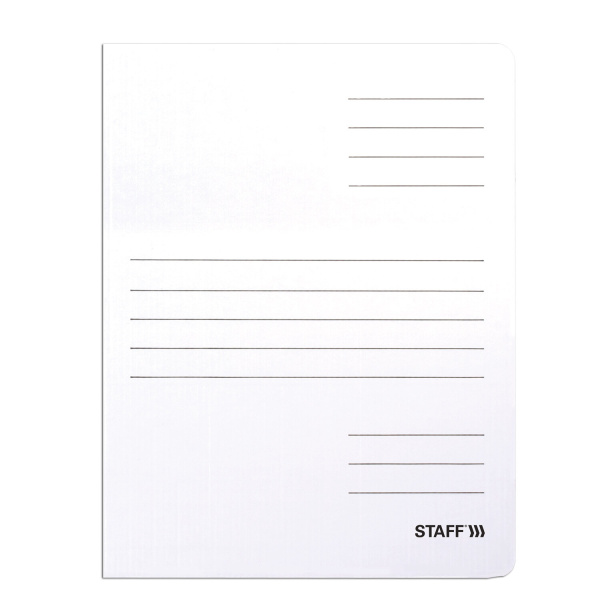 Скоросшиватель из микрогофрокартона STAFF, 30 мм, до 300 листов, белый, 128991 - Скоросшиватели картонные