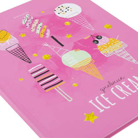 Дневник 1-11 класс 48 л., твердый, BRAUBERG, глянцевая ламинация, с подсказом, "Ice cream party", 106602 - Дневники для младших классов