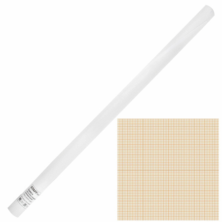 Бумага масштабно-координатная (миллиметровая) 878 мм х 10 м, оранжевая 80 г/м2 - Бумага для рисования в рулоне