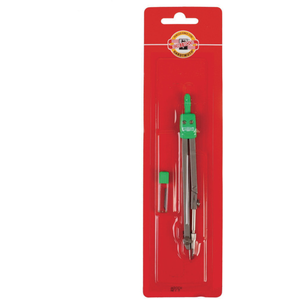 Циркуль KOH-I-NOOR, 122 мм, металлический, запасной грифель, в блистере, 04901B0100BLRU - Циркули и готовальни