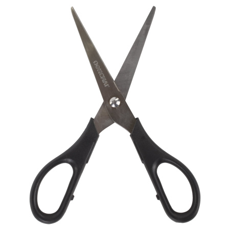 Ножницы ОФИСМАГ "Standard" 170 мм, классической формы, черные, 237099 - Ножницы универсальные