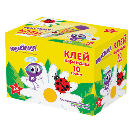 Клей-карандаш ЮНЛАНДИЯ "ЮНЛАНДИК И БОЖЬЯ КОРОВКА", 10 г, улучшенный, 271137 - Клей-карандаш