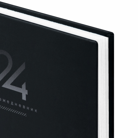 Ежедневник датированный 2024 145х215 мм, А5, STAFF, ламинированная обложка, Black, 115146 - Ежедневники с твердой обложкой