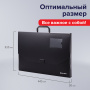 Папка-портфель пластиковая БОЛЬШОГО ФОРМАТА BRAUBERG "ПОРТФОЛИО", А3 (445х310х30 мм), черная, РОССИЯ, 226023 - Портфели пластиковые