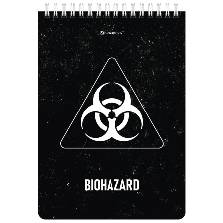 Блокнот А5 (146х206 мм), 80 л., гребень, картон, клетка, BRAUBERG, "Danger", 114378 - Блокноты