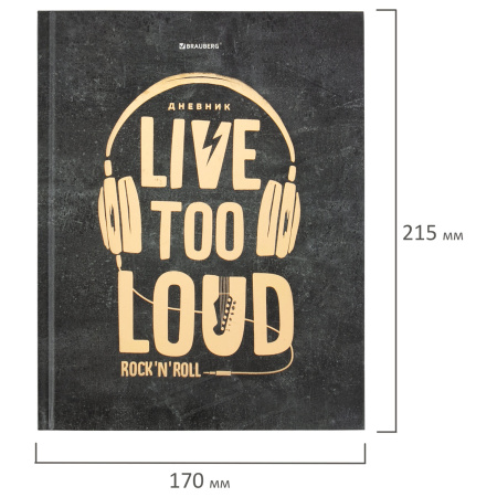 Дневник 5-11 класс 48 л., твердый, BRAUBERG, фольга, с подсказом, "Музыка", 106418 - Дневники для старших классов