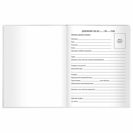 Дневник МП 1-11 класс 40 л., твердый, BRAUBERG, матовая ламинация, "Белый", 106641 - Дневники универсальные