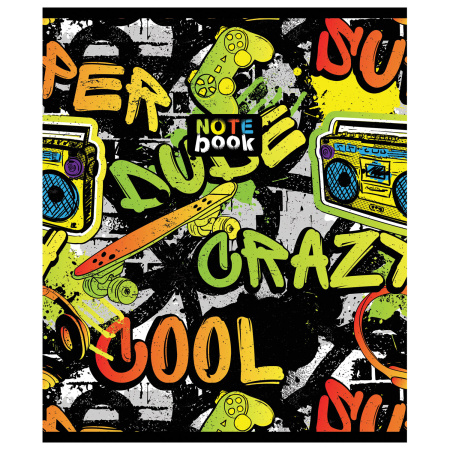 Тетрадь А5 48 л. ПЗБМ, скоба, клетка, выборочный TWIN лак, "Сити-Арт" (5 видов), 028992 - Тетради 40-48 листов