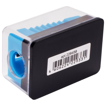 Точилка BRAUBERG "Assistant Mini", с контейнером, пластиковая, корпус ассорти, 228458 - Точилки ручные