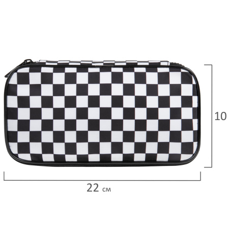 Пенал-органайзер BRAUBERG, 1 отделение, полиэстер, 22x11,5x6 см, "Black and white", 271572 - Пеналы мягкие
