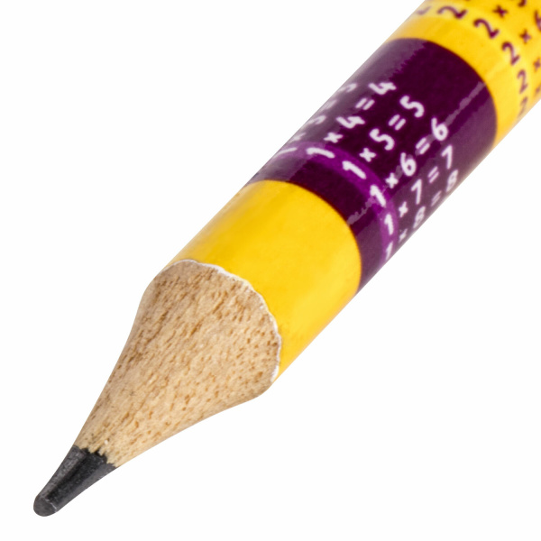 Карандаш чернографитный с таблицей умножения ЮНЛАНДИЯ "ЮНЛАНДИК-МАТЕМАТИК", HB, с ластиком, 181581 - Карандаши чернографитные