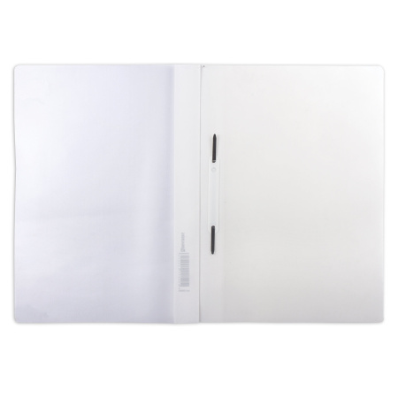 Скоросшиватель пластиковый с перфорацией BRAUBERG, А4, 140/180 мкм, белый, 226585 - Папки-скоросшиватели мягкие