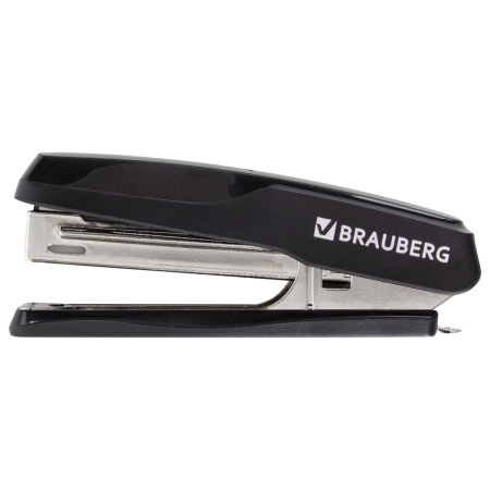 Степлер №10 BRAUBERG "Extra", до 20 листов, антистеплер, черно-серый, 229080 - Степлеры настольные