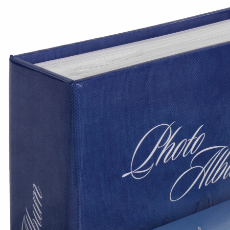 Фотоальбом BRAUBERG на 200 фотографий 10х15 см, твердая обложка, "Горный пейзаж", синий, 390669 - Фотоальбомы