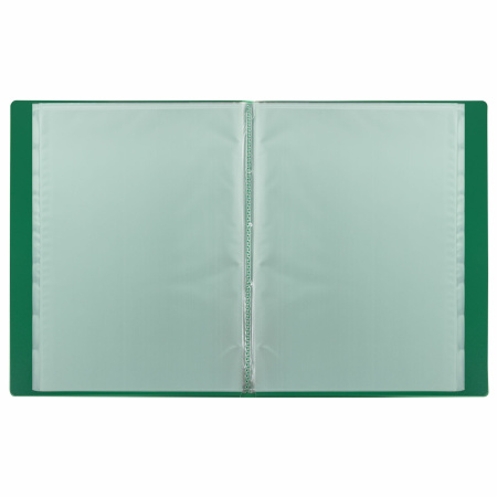 Папка 30 вкладышей BRAUBERG "Office", зеленая, 0,5 мм, 271326 - Папки с вкладышами (файлами)