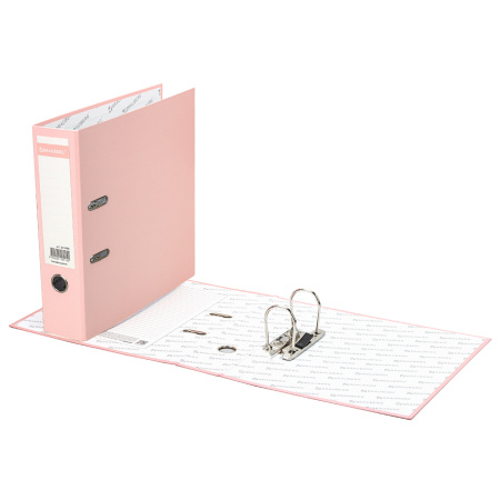 Папка-регистратор BRAUBERG PASTEL ламинированная, 75 мм, цвет персиковый, 271838 - Папки-регистраторы с арочным механизмом