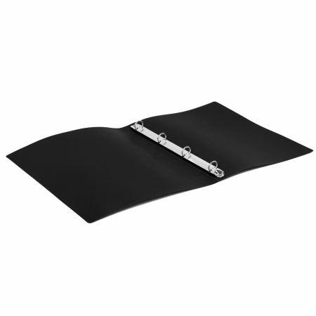 Папка на 4 кольцах STAFF, 30 мм, черная, до 250 листов, 0,5 мм, 229219 - Папки на кольцах