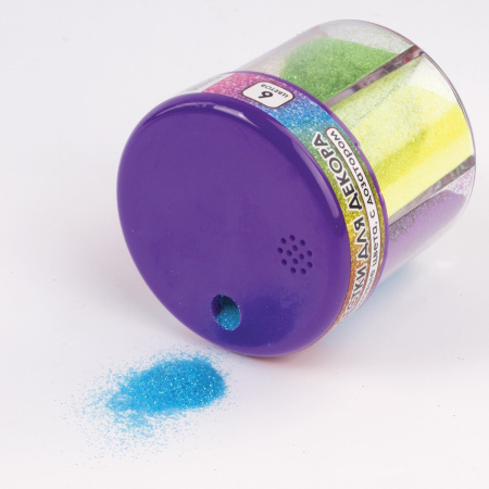 Блестки (глиттер) для декора, поделок, DIY, творчества, оформления, ОСТРОВ СОКРОВИЩ, НЕОН, диспенсер с дозатором, 6 цветов по 10 г, 662223 - Блестки для декора