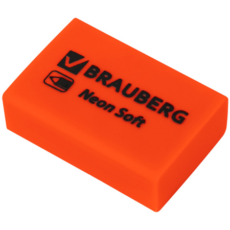 Ластики BRAUBERG NEON SOFT НАБОР 12 штук, размер ластика 31х20х10 мм, экологичный ПВХ, 271339 - Ластики классические