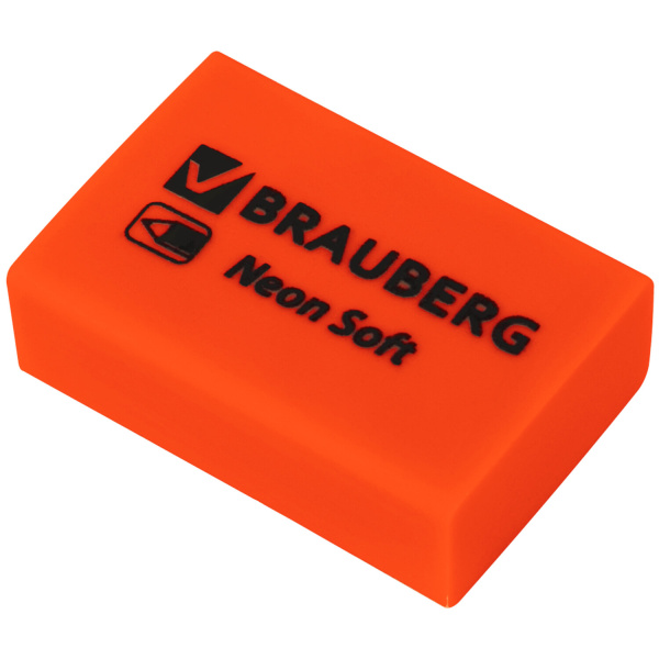 Ластики BRAUBERG NEON SOFT НАБОР 12 штук, размер ластика 31х20х10 мм, экологичный ПВХ, 271339 - Ластики классические