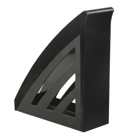 Лоток вертикальный для бумаг BRAUBERG "Office style", 245х90х285 мм, черный, 237278 - Лотки вертикальные (стойки-уголки)