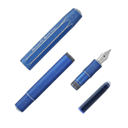 Ручка перьевая KAWECO AL Sport Stonewashed F 0.7мм синий - Перьевые ручки