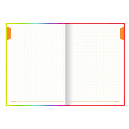 Блокнот БОЛЬШОЙ ФОРМАТ (206х291 мм) А4, 160 л., твёрдый, блок 5 цветов, клетка, BRAUBERG, "Градиент", 114408 - Блокноты в книжном переплете