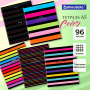 Тетрадь А5, 96 л., BRAUBERG, скоба, клетка, глянцевая ламинация, "Color Stripes", 404430 - Тетради более 60 листов