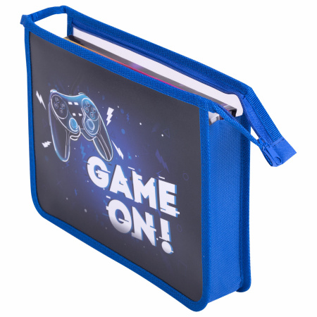 Папка для тетрадей ПИФАГОР А5, 1 отделение, пластик, на молнии, "Game On", 271496 - Папки для тетрадей и уроков труда