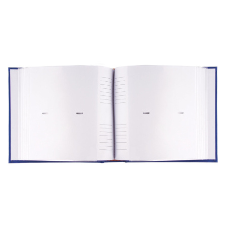 Фотоальбом BRAUBERG на 200 фото 10х15 см, под кожу, бумажные страницы, бокс, синий с белым, 391113 - Фотоальбомы