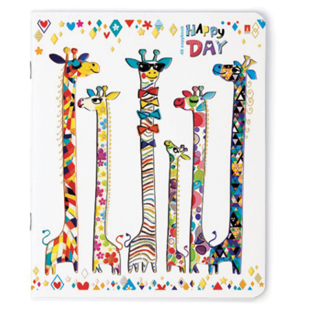 Тетрадь А5 48 л. АЛЬТ скоба, клетка, фольга, конгрев, гибридный лак, "СЧАСТЛИВЫЙ ДЕНЬ" (5 видов), 7-48-829 - Тетради 40-48 листов