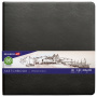 Скетчбук, слоновая кость 140 г/м2 200х200 мм, 80 л., КОЖЗАМ, резинка, BRAUBERG ART CLASSIC, черный, 113196 - Альбомы, скетчбуки и бумага для графики и эскизов