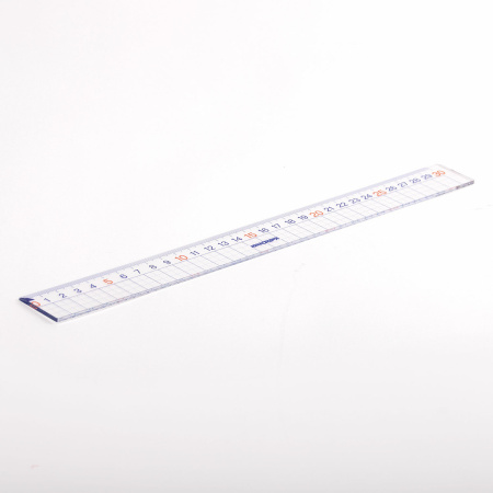 Линейка пластиковая 30 см ЮНЛАНДИЯ "ШКОЛЬНАЯ", прозрачная, европодвес, 210736 - Линейки