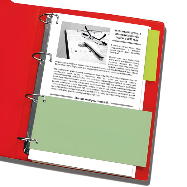 Разделители листов (полосы 240х105 мм) картонные, КОМПЛЕКТ 100 штук, зеленые, BRAUBERG, 223971 - Разделители