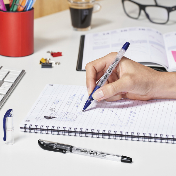 Ручка гелевая с грипом BIC "Gelocity Stic", СИНЯЯ, узел 0,5 мм, линия письма 0,29 мм, CEL1010265 - Ручки гелевые неавтоматические