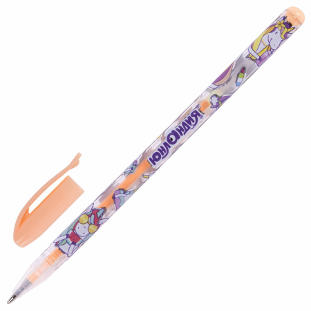 Ручки гелевые ЮНЛАНДИЯ, НАБОР 6 ЦВЕТОВ, ПАСТЕЛЬ, корпус с печатью, узел 0,7 мм, линия письма 0,5 мм, 142803 - Наборы гелевых ручек