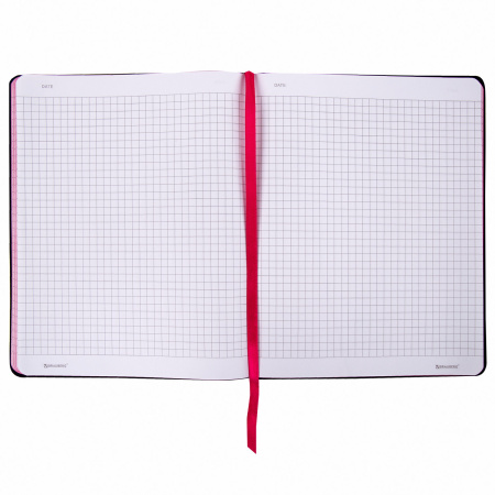 Тетрадь А5 (168х208 мм), 80 л., сшивка, клетка, под кожу, BRAUBERG VISTA, "Ultraviolet", 403914 - Тетради более 60 листов