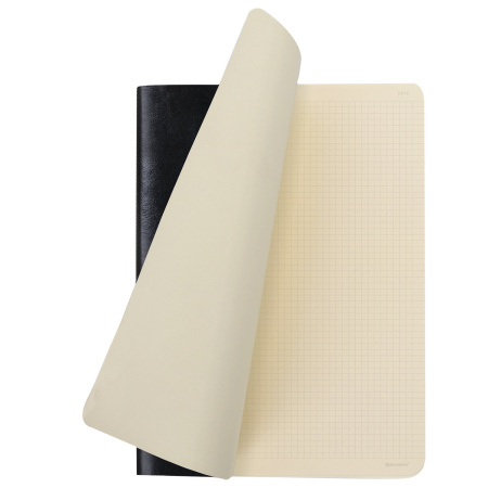 Тетрадь 60 л. в клетку обложка гладкий кожзам, сшивка, А4 (210х297мм), ЧЕРНЫЙ, BRAUBERG VIVA, 403907 - Тетради формата А4