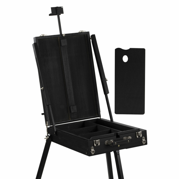 Этюдник-мольберт BRAUBERG ART PREMIERE, алюминиевые ножки, холст до 82 см, черный, 191755 - Этюдники