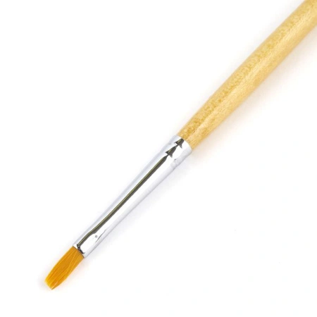 Кисть из синтетики "Сонет", плоская, длинная лакированная ручка, №4