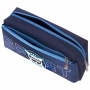 Пенал ЮНЛАНДИЯ, 2 отделения, полиэстер, "Super", синий, 21х6х9 см, 270277 - Пеналы мягкие